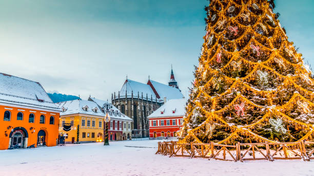 istock Brasov - Romania, council square Christmas tree. 1192552628