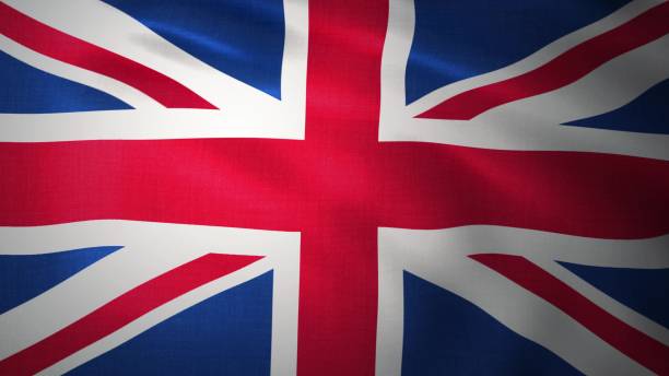 hintergrund - uk-flagge. flagge des vereinigten königreichs. 3d-rendering - pound symbol red british currency symbol stock-fotos und bilder