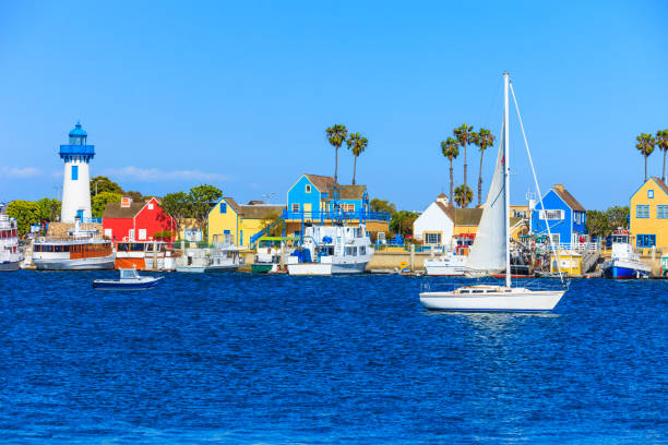 istock Fisherman's Village at Marina Del Rey with waterfront lighthouse,CA 1192579295
