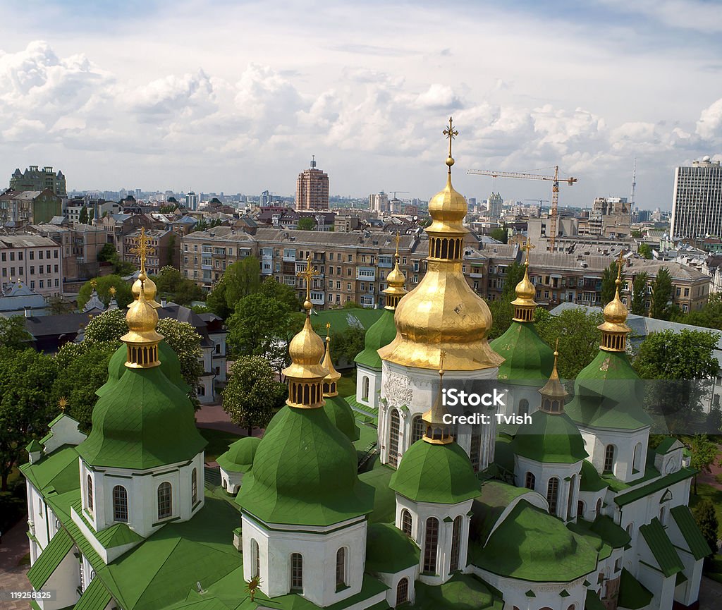 Gold domes of Saint Sophia Cathedral in Kyiv  Kyiv Stock Photo