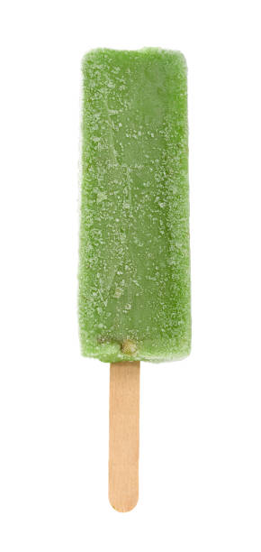 istock green color popsicle on a white background 1192586508