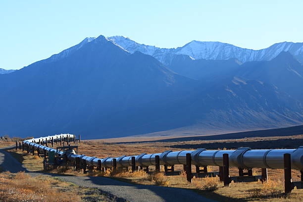 olio pipeline 01 - north slope foto e immagini stock