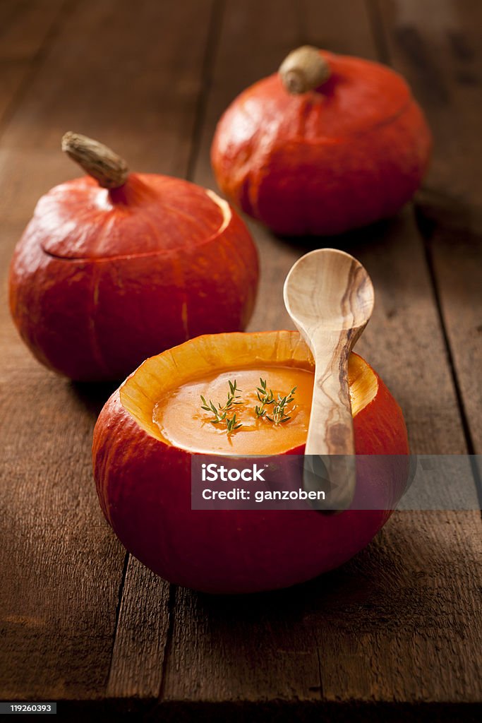 Pumpkin soup at Hokkaido Pumpkin  Hokkaido Stock Photo