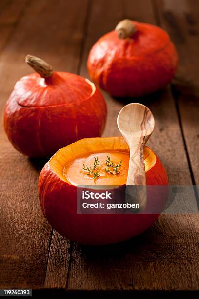 Pumpkin Soup At Hokkaido Pumpkin Stock Photo - Download Image Now - Hokkaido, Soup, Autumn