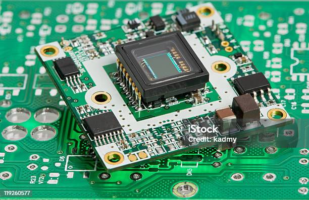 Foto de Microchip Bordo Com Sensor e mais fotos de stock de Sensor - Sensor, CPU, Capacitor