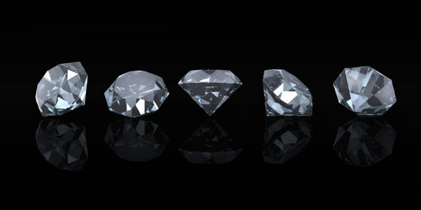 istock Set of diamonds on dark background. 1192606277