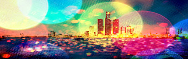 istock Detroit, Michigan - Xmas Lights Panorama 1192606328