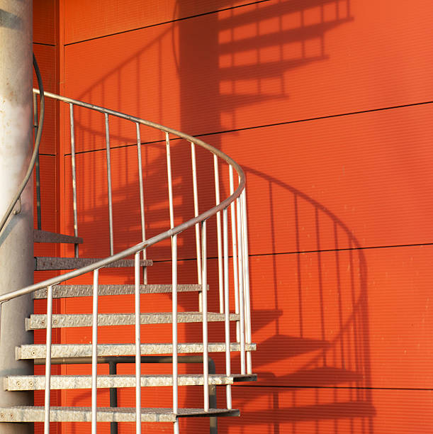 istock Spiral staircase and shadow abstract 119260653