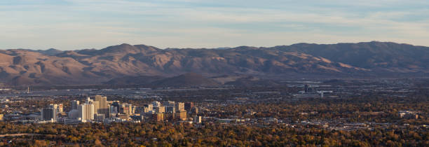 istock Sunset in the fall downtown Reno, Nevada panos 1192608192