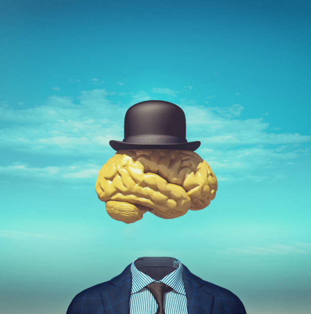 istock Headless business suit with a brain and a hat above. This is a 3d render illustration. 1192609717