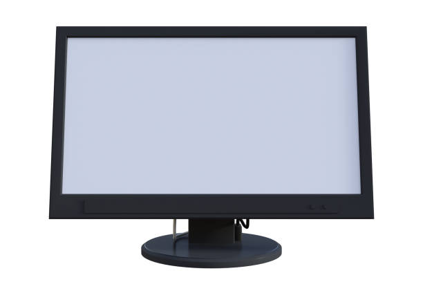 istock Computer monitor with a blank screen isolated on white, 3d render. 1192609957