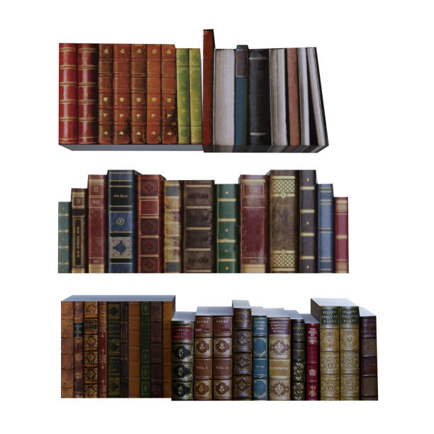 istock Rows of books isolated on white, 3d render. 1192610000
