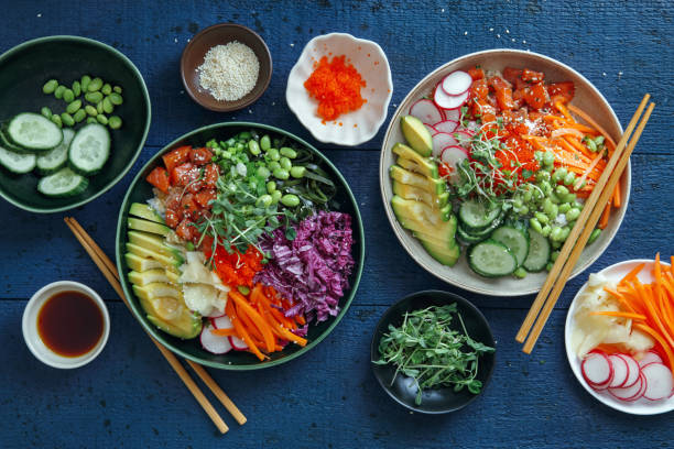 istock Salmon poke bowls 1192610989