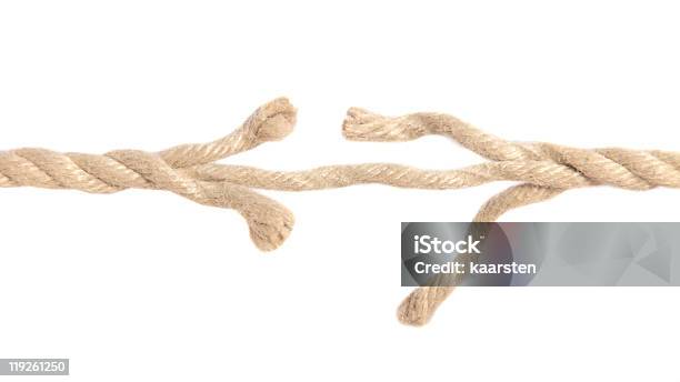 Frayed Hemp Rope Stock Photo - Download Image Now - Frayed, Rope, Breaking