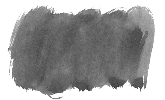 Watercolor neutral dark gray background with clear borders and divorces. Black and white watercolor brush stains. Frame with copy space for text.