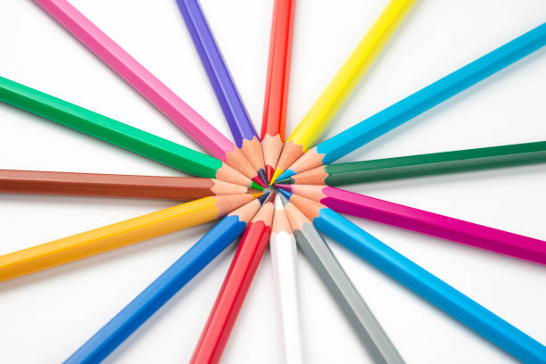 istock Colored pencils for drawing on a white background. Education and creativity. Leisure and art 1192614032
