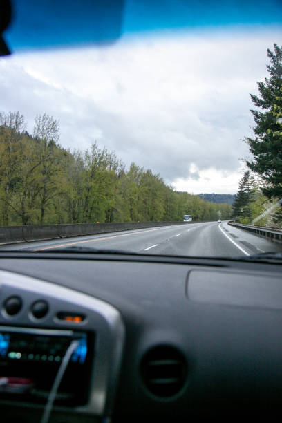 istock Personal perspective front passenger seat of moving car 1192615169