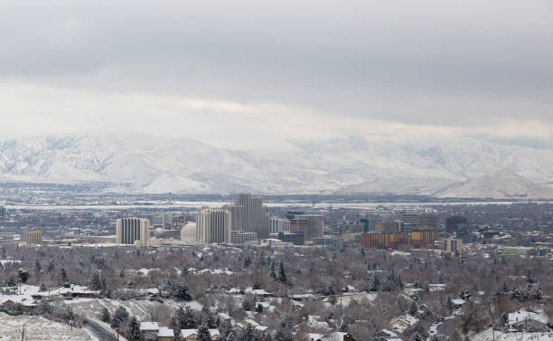 istock Snow covered Reno, Nevada panoramas 1192615681
