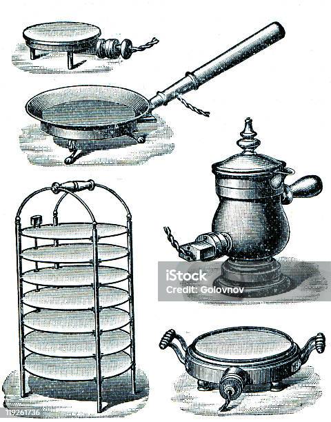 Elektrische Ausgestattete Küche Mit Geräten Die Ende Des 19 Jahrhunderts Stock Vektor Art und mehr Bilder von Bildung