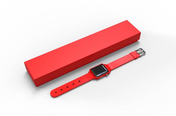 istock Smart watch with hard box packaging for branding and mock up. 3d render illustration. 1192622110