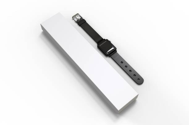 istock Smart watch with hard box packaging for branding and mock up. 3d render illustration. 1192622127