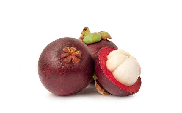 istock Fresh mangosteen isolated on white background. 1192628337