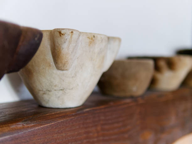istock marble mortar on top a wooden table 1192629231