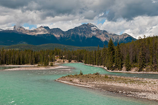 istock Pyramid Mountain and Athabasca river in Jasper National Park 119263237