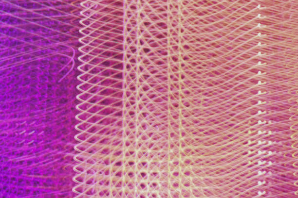 Blue and pink neon abstract round light