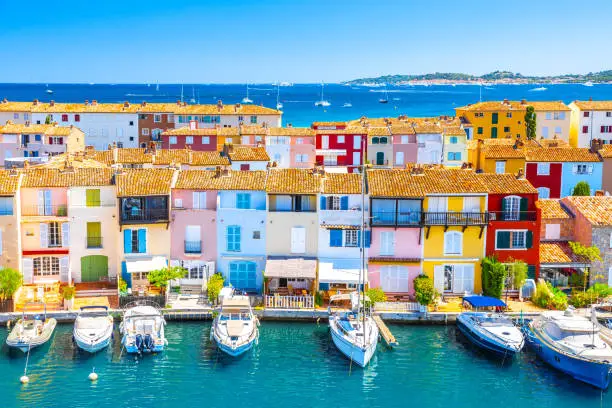 Photo of View Of Colorful Houses And Boats In Port Grimaud During Summer Day-Port Grimaud, France