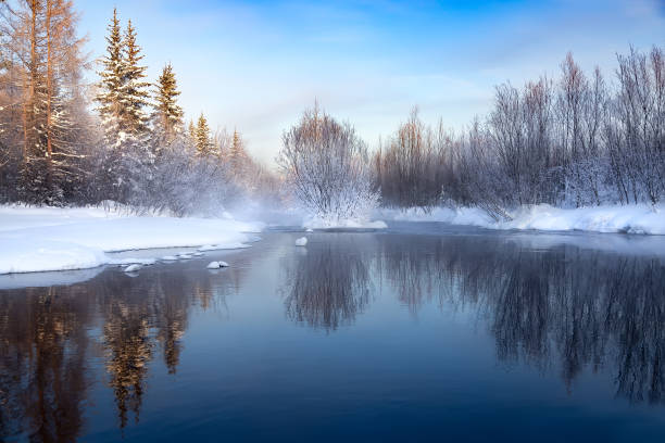 istock Winter creek in clear weather 1192640159
