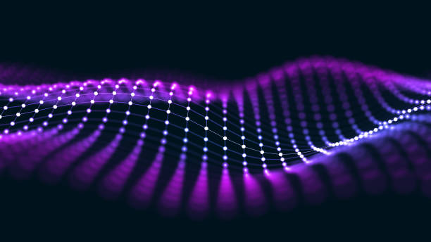 estructura de conexión digital geométrica del ordenador. antecedentes de tecnología de inteligencia empresarial. algoritmos de código binario de aprendizaje profundo. representación 3d abstracta. inteligencia artificial - posición elevada fotografías e imágenes de stock