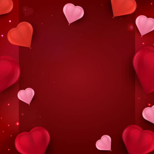 istock Valentine day background with 3d balloons heart and empty space for your text. Social media banner template good for wallpaper, party, birthday, woman's day, valentine's day. Vector illustration 1192644363