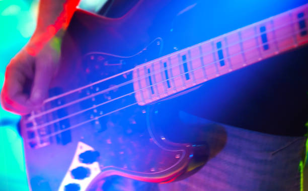istock Black electric bassguitar 1192647674