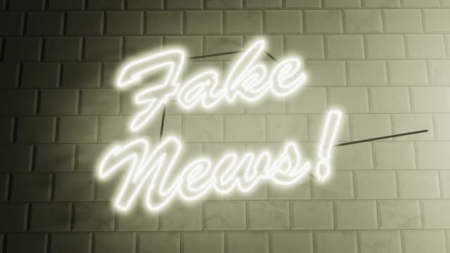 Fake news sign or alternative facts is propaganda and disinformation - 4k