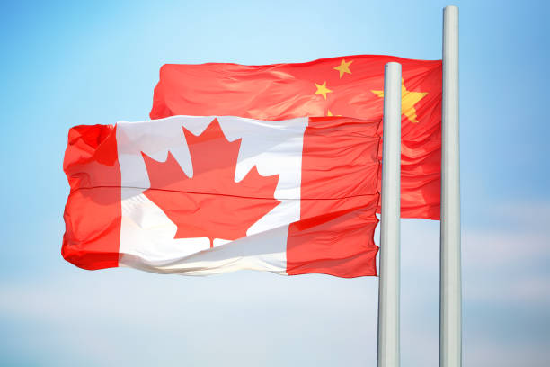 istock Flags of Canada and China 1192652954
