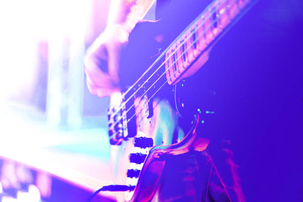 istock Black electric bassguitar 1192653967