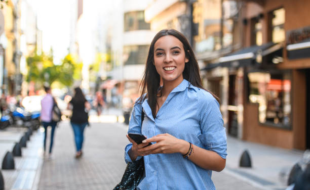 istock Young Hispanic Female Vacationer Exploring Buenos Aires 1192666383