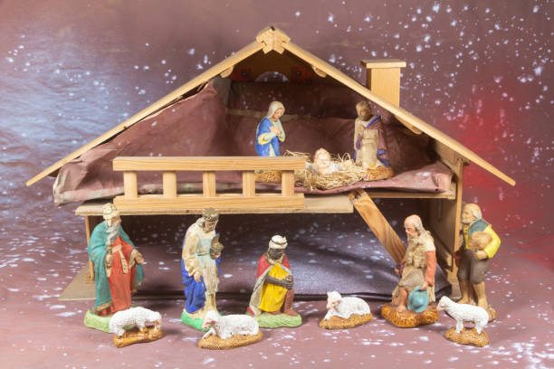 istock Nativity scene with provencal Christmas crib figures 1192670330