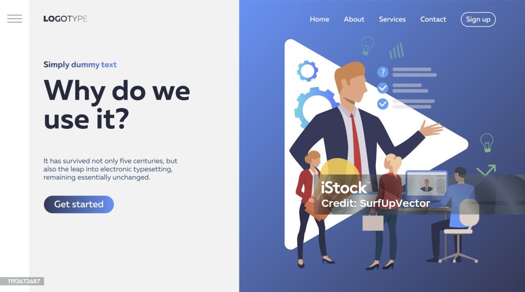 Employer Direction Boss Giving Direction And People Working Stock Illustration - Download ...