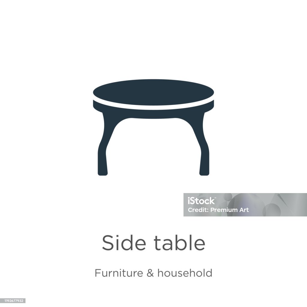 Side table icon vector. Trendy flat side table icon from furniture collection isolated on white background. Vector illustration can be used for web and mobile graphic design, logo, eps10 Antique stock vector Side table icon vector. Trendy flat side table icon from furniture collection isolated on white background. Vector illustration can be used for web and mobile graphic design, logo, eps10 Antique stock vector