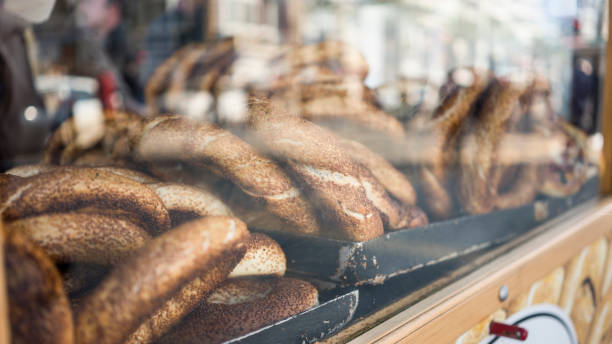 Delicious Bagels In The Showcase