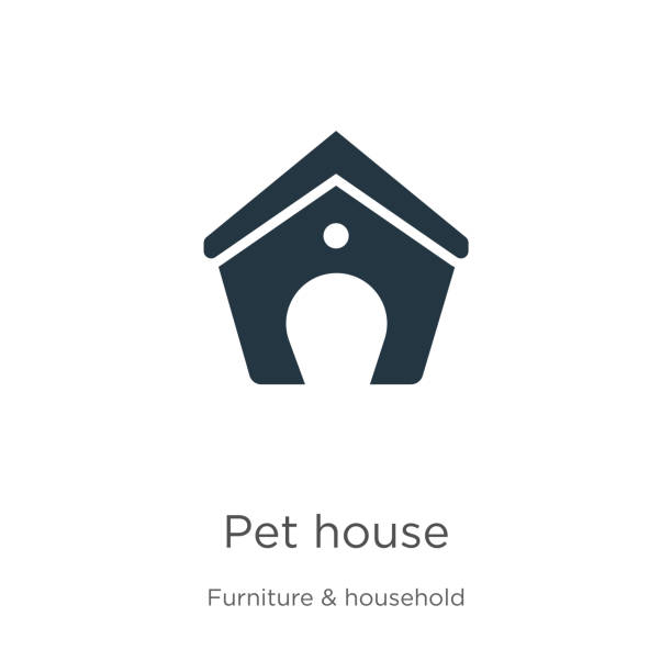 Pet house icon vector. Trendy flat pet house icon from furniture & household collection isolated on white background. Vector illustration can be used for web and mobile graphic design, logo, eps10 Pet house icon vector. Trendy flat pet house icon from furniture & household collection isolated on white background. Vector illustration can be used for web and mobile graphic design, logo, eps10 kennel stock illustrations