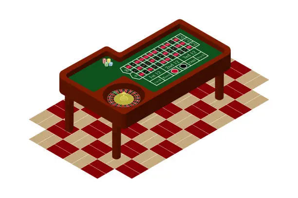 Vector illustration of Casino roulette table