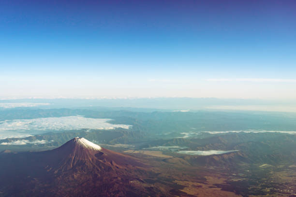 istock A birds eye view close-up the Mount Fuji ( Mt. Fuji ) and blue sky 1192684761