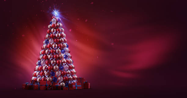 El árbol de Navidad. Deep Red - foto de stock