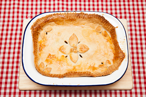 Pie  homemade with fruit  Isolated on a white background