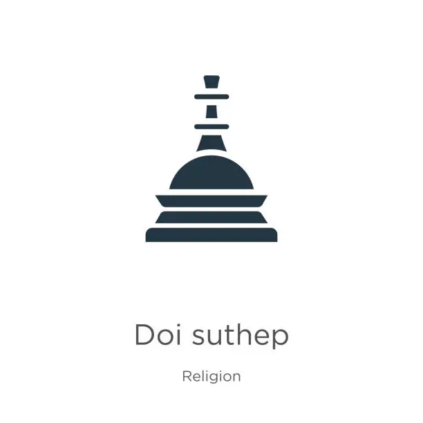 Vector illustration of Doi suthep icon vector. Trendy flat doi suthep icon from religion collection isolated on white background. Vector illustration can be used for web and mobile graphic design, logo, eps10