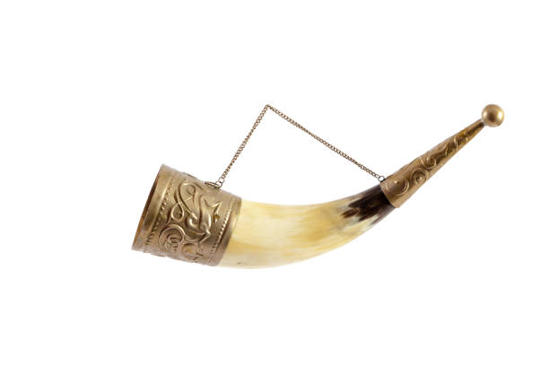istock Horn for wine on chain on white background 1192697457