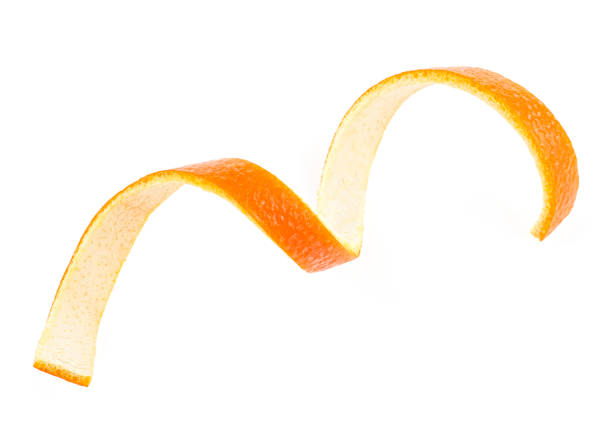 istock Curly orange peel isolated on a white background. Vitamin C. 1192697800